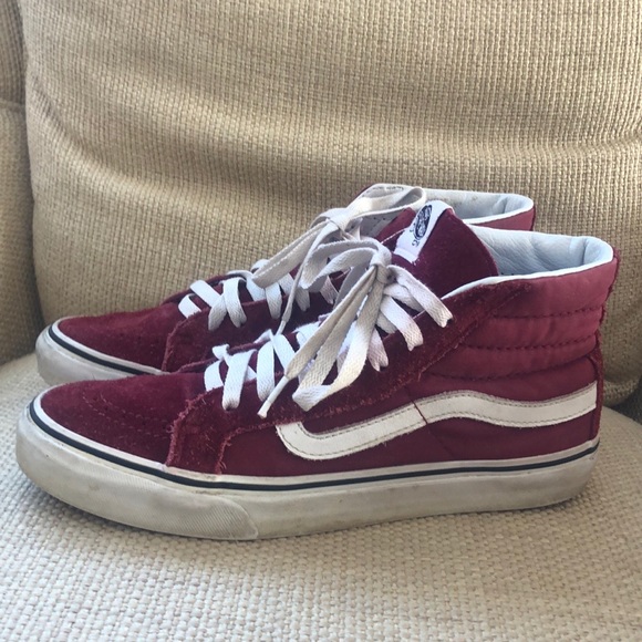 dark red vans high tops